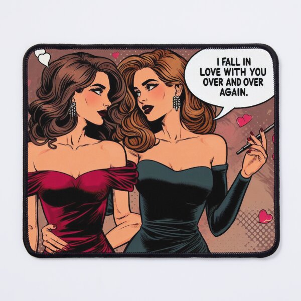 Item preview, Vintage Lesbian Couple Comic Fall in Love with You! designed and sold by LesbianLoveShop.