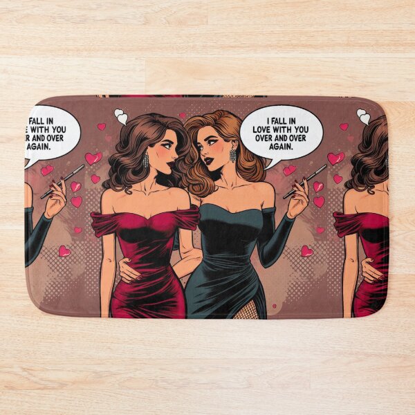 Item preview, Vintage Lesbian Couple Comic Fall in Love with You! designed and sold by LesbianLoveShop.