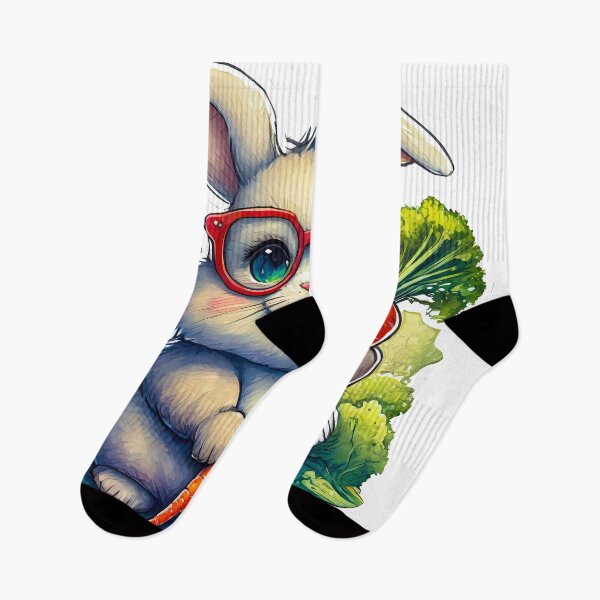 Item preview, Sticker A chubby bunny holding a carrot and wearing glasses designed and sold by creativekrish.