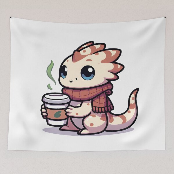 Item preview, Kawaii Tiny Basilisk With A Scarf designed and sold by CanvasCutie.