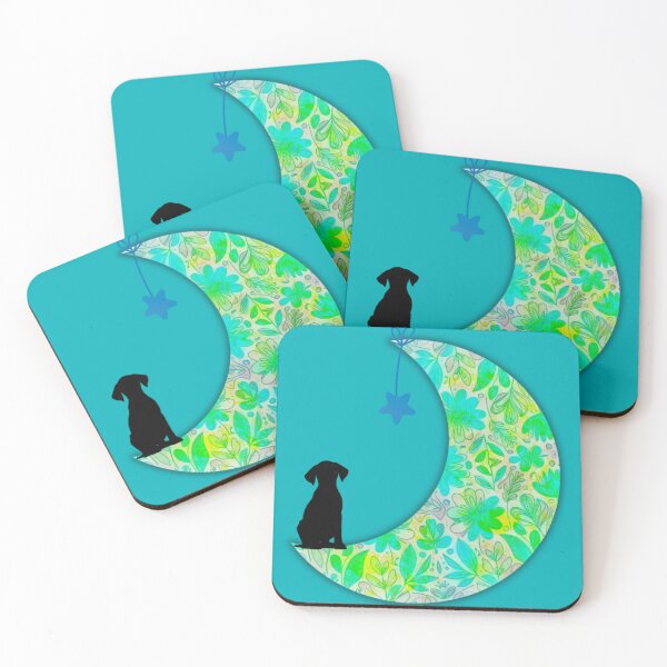 Item preview, Canine Crescent Dreams - Serene Dog on Floral Moon designed and sold by gleefulme.