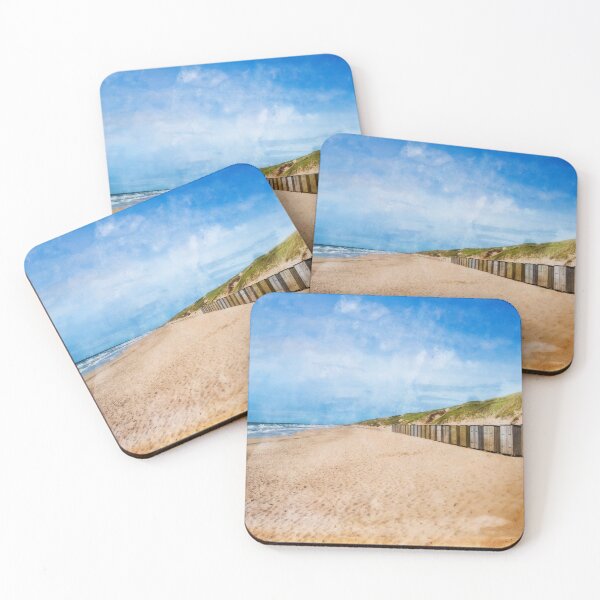 Item preview, Beachfront Bliss with Wooden Cabins and Sand Dunes designed and sold by InbalTurShalom.