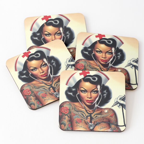 Item preview, Hot Tattooed Nurse designed and sold by PulpVintage.