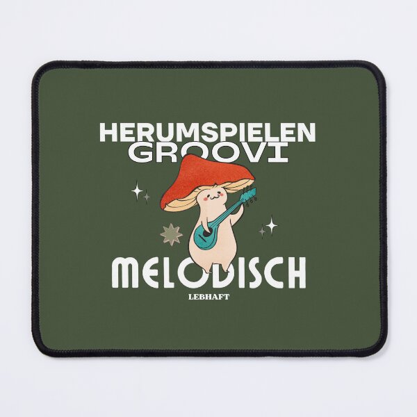 Item preview, Herumspielen Groovy - Melodisch Lebhaft | Mushroom Playing Musical Instrument Illustration | Green Background designed and sold by RM-Journey.
