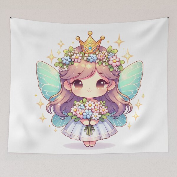 Item preview, Kawaii Fairy With Glittering Crown designed and sold by CanvasCutie.