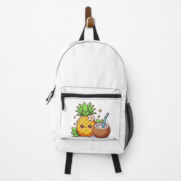 Item preview, Kawaii Pineapple With Coconut Drinking Coconut Water designed and sold by CanvasCutie.