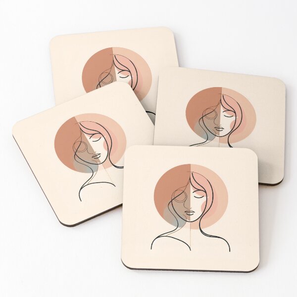 Item preview,  One line woman face drawing, Abstract minimal female single line art designed and sold by MusesWhispers.