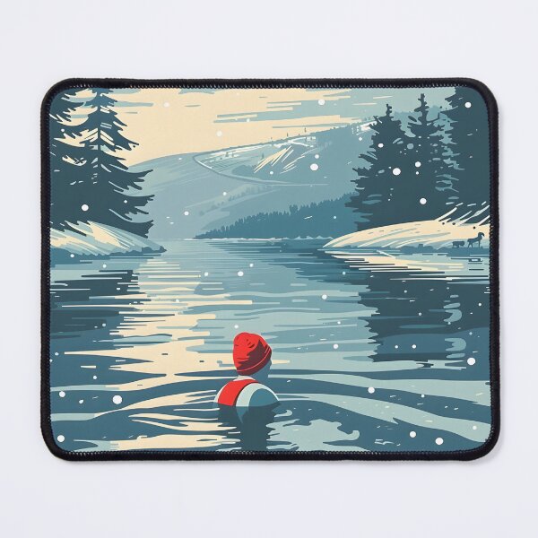 Item preview, Winter wild open water swimming - red hat retro designed and sold by Wildflow Creations.