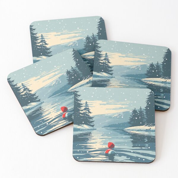 Item preview, Winter wild open water swimming - red hat retro designed and sold by Wildflow Creations.