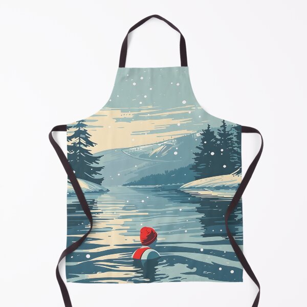 Item preview, Winter wild open water swimming - red hat retro designed and sold by Wildflow Creations.