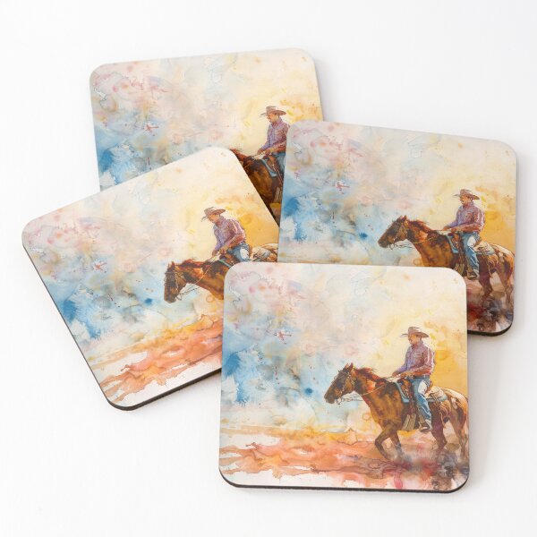 Item preview, Watercolor Wanderer: Cowboy in the Desert designed and sold by Ideationing.