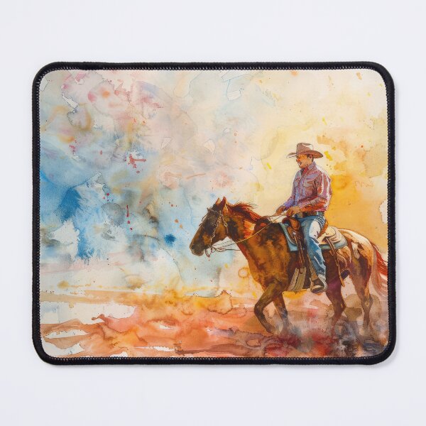 Item preview, Watercolor Wanderer: Cowboy in the Desert designed and sold by Ideationing.