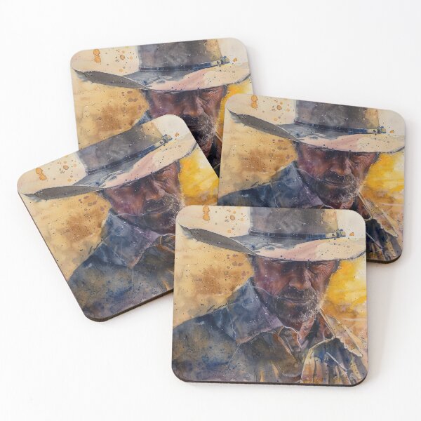 Item preview, Intense Gaze a mean cowboy illustrated using watercolors designed and sold by Ideationing.