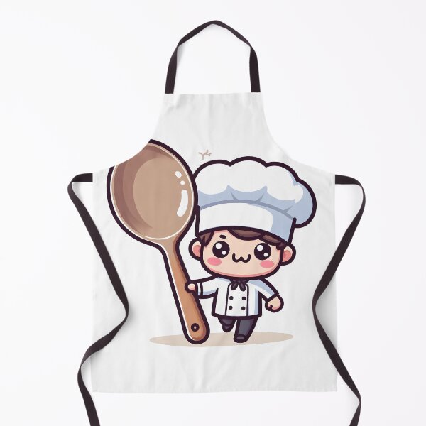 Item preview, Kawaii Chef With Chef Hat Holding A Giant Spoon designed and sold by CanvasCutie.
