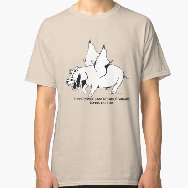 Flying Zombie Hippopotamus Vampire Classic T-Shirt
