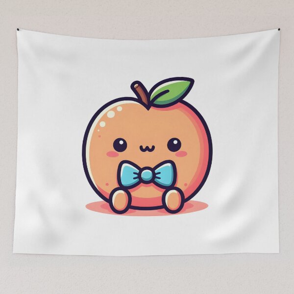 Item preview, Kawaii Peach With Bow Tie designed and sold by CanvasCutie.
