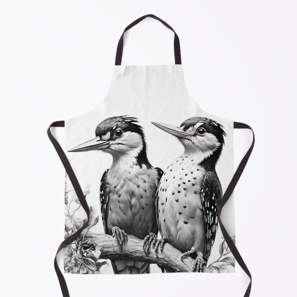 Item preview, Black and White Woodpecker Pencil Drawing designed and sold by Pencil-Art.