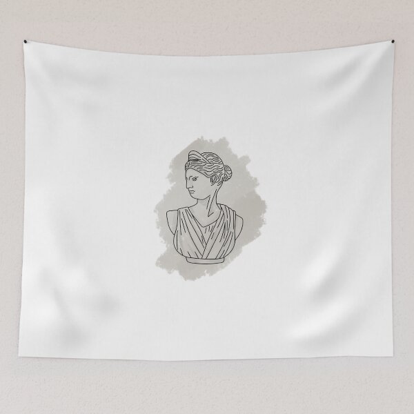 Item preview, Athena Stone Bust Line Art Painted designed and sold by TheEclecticKat.