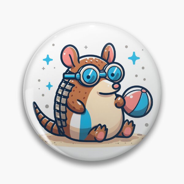 Item preview, Kawaii Armadillo With Swim Goggles designed and sold by CanvasCutie.
