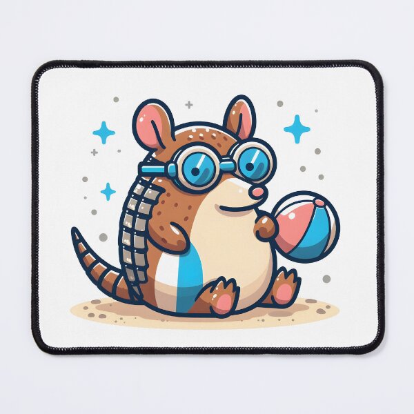 Item preview, Kawaii Armadillo With Swim Goggles designed and sold by CanvasCutie.