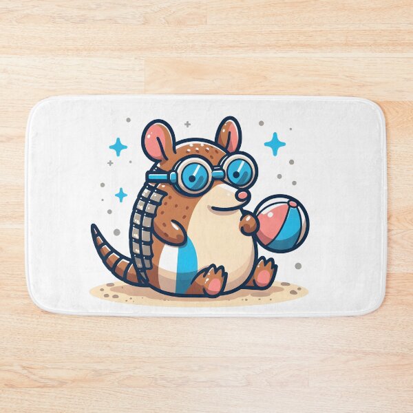 Item preview, Kawaii Armadillo With Swim Goggles designed and sold by CanvasCutie.