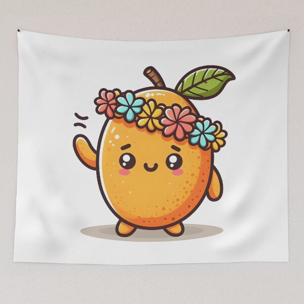 Item preview, Kawaii Mango With A Hawaiian Lei designed and sold by CanvasCutie.