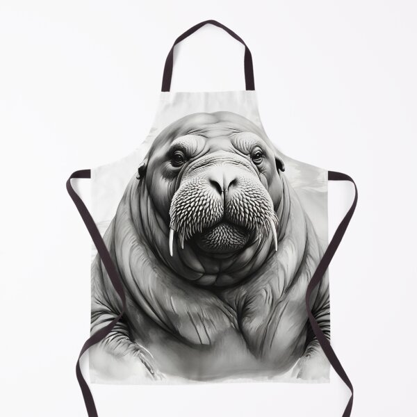 Item preview, Black and White Walrus Pencil Drawing designed and sold by Pencil-Art.