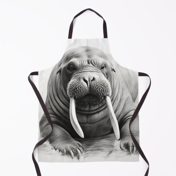 Item preview, Black and White Walrus Pencil Drawing designed and sold by Pencil-Art.