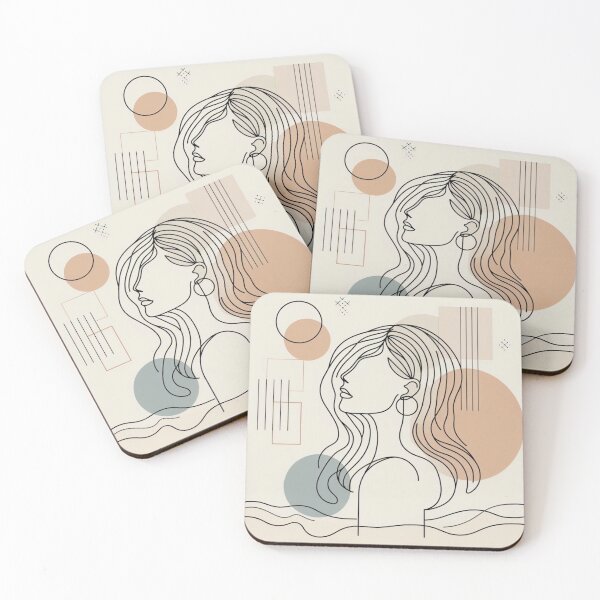 Item preview, One line woman face drawing, Abstract minimal female single line art designed and sold by MusesWhispers.