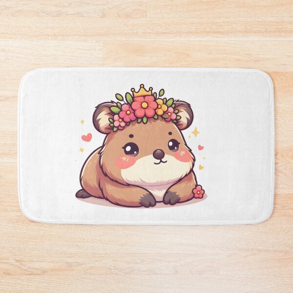 Item preview, Kawaii Quokka With Flower Crown Lying On Its Belly designed and sold by CanvasCutie.
