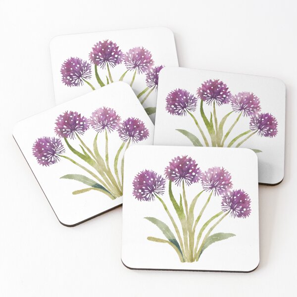 Item preview, Purple watercolor alliums designed and sold by Petalette.