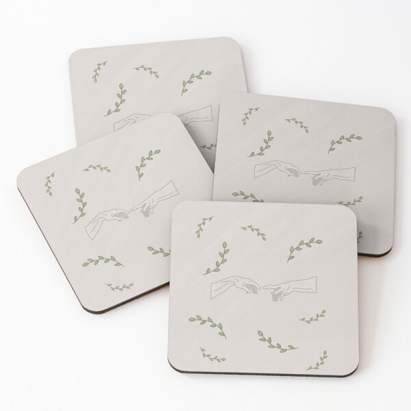 Item preview, Sistine Chapel Hands Reaching Leaves Drawing designed and sold by TheEclecticKat.