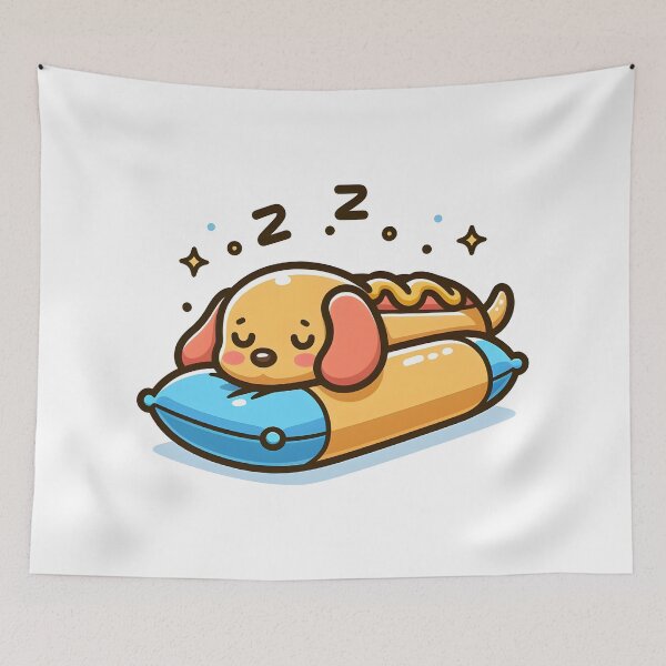 Item preview, Kawaii Hot Dog With Pillow designed and sold by CanvasCutie.