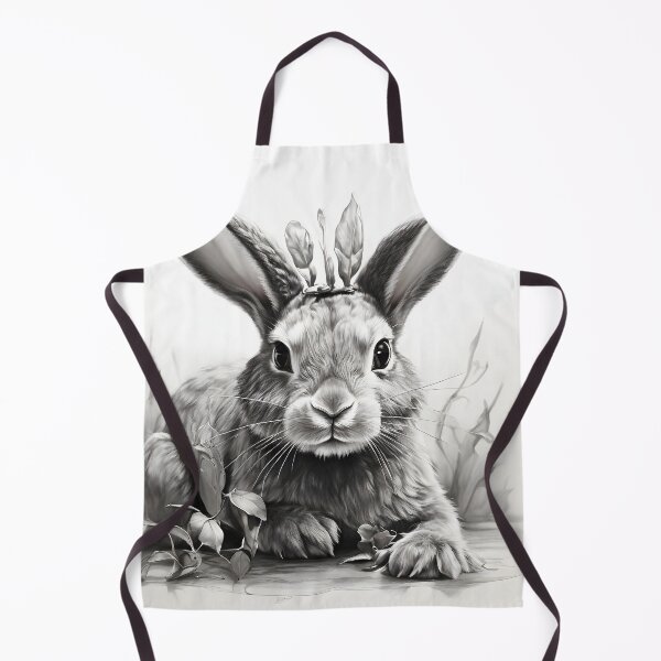 Item preview, Black and white Rabbit pencil drawing designed and sold by Pencil-Art.