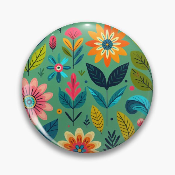 Item preview, Scandinavian Folk Art floral pattern designed and sold by FOLK ART FUSION.