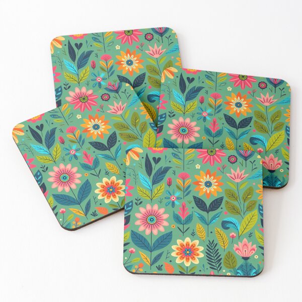 Item preview, Scandinavian Folk Art floral pattern designed and sold by FOLK ART FUSION by heidiannemorris.