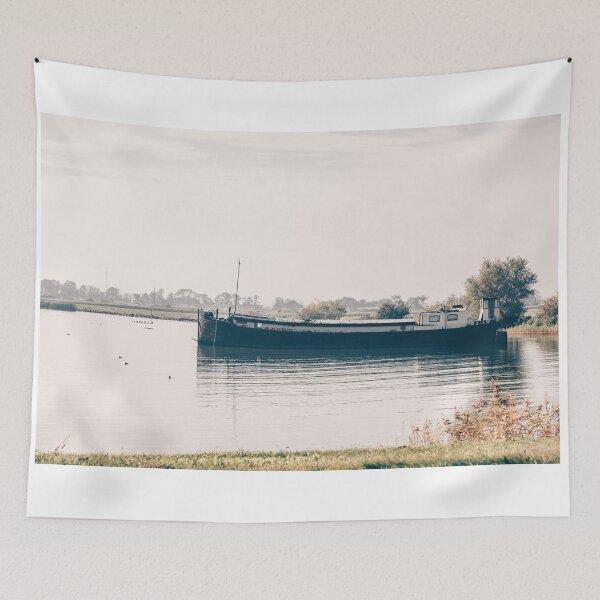 Item preview, Old ship in a harbor of a dutch village designed and sold by dvoevnore.