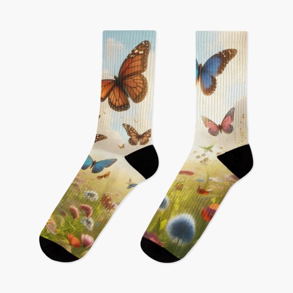 Item preview, Butterflies in the meadow. designed and sold by MyHappyArtShop.