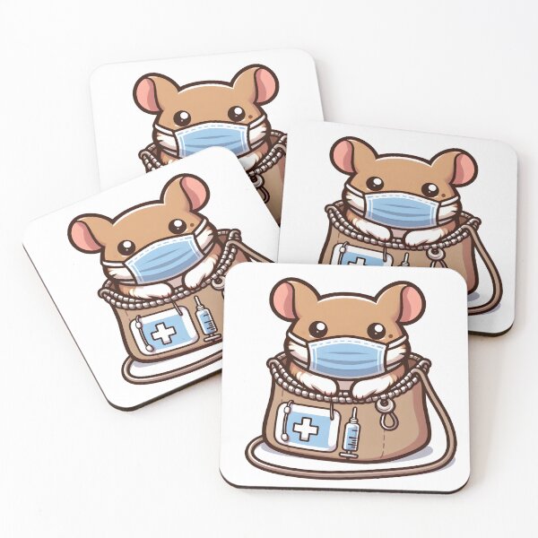 Item preview, Kawaii Gerbil With Surgical Mask designed and sold by CanvasCutie.