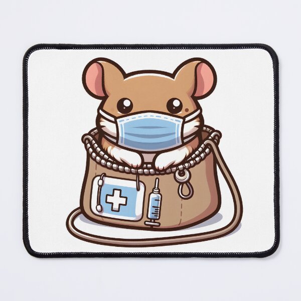 Item preview, Kawaii Gerbil With Surgical Mask designed and sold by CanvasCutie.