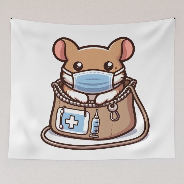 Item preview, Kawaii Gerbil With Surgical Mask designed and sold by CanvasCutie.