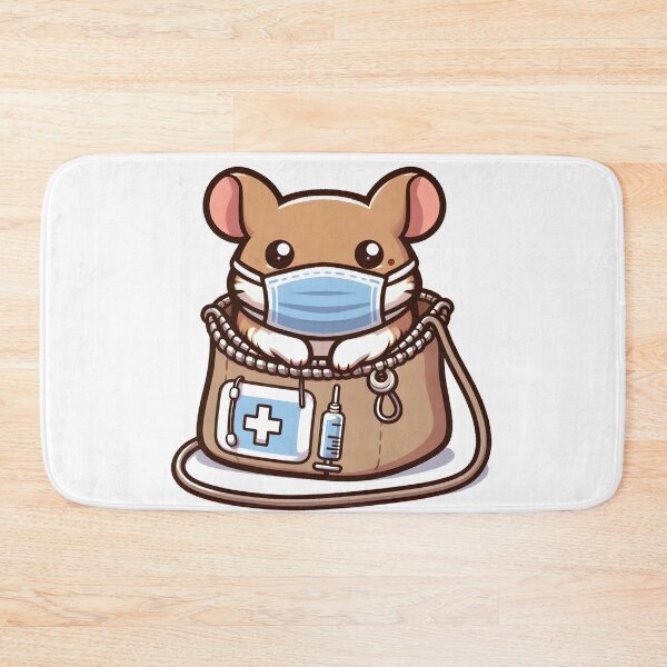 Item preview, Kawaii Gerbil With Surgical Mask designed and sold by CanvasCutie.