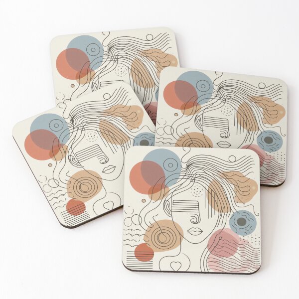 Item preview, One line woman face drawing, Abstract minimal female single line art designed and sold by MusesWhispers.
