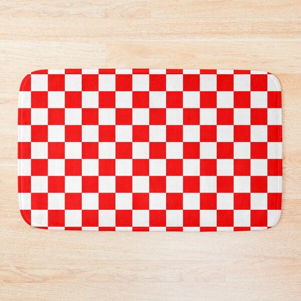 Item preview, Red Checker tile Croatia white red white Retro Mod pattern designed and sold by ModSupporters.