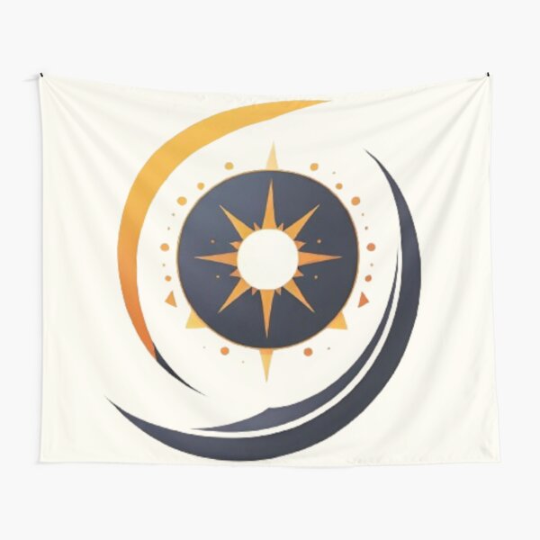 Item preview, Solar Eclipse Logo: Black and Yellow Swirl designed and sold by LyssasMindArt.