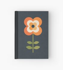 Retro Flower - Orange and Charcoal Hardcover Journal