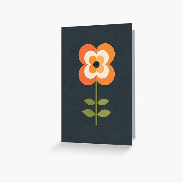 Artikel-Vorschau von Retro-Blume – Orange und Kohle, designt und verkauft von Daisy Beatrice.