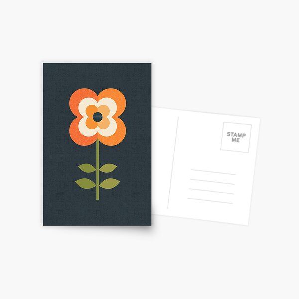 Item preview, Retro Flower - Orange and Charcoal designed and sold by Daisy Beatrice.
