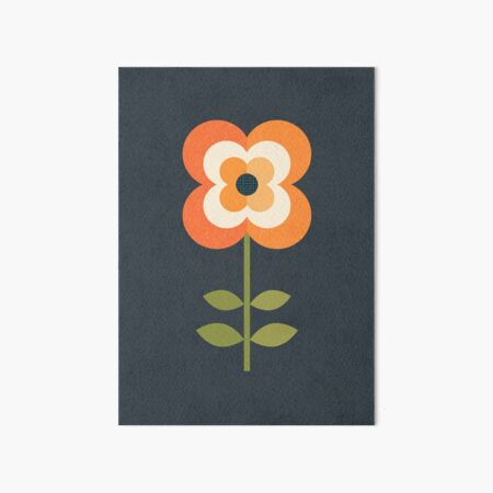 Vista previa del artículo con la obra «Flor Retro - Naranja y Carbón», diseñado y vendido por Daisy Beatrice.