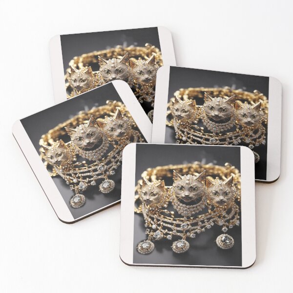 Item preview, pharaoh necklace with cats luxury jewelry fashion wear designed and sold by Carlos Gudino.